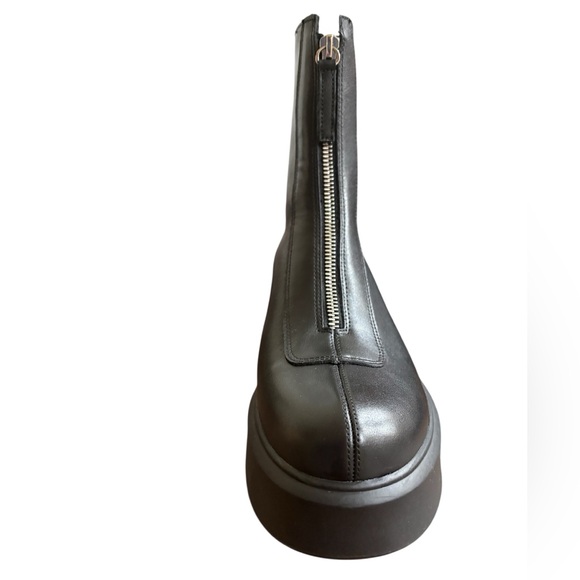 Steve Madden Jones Black Leather Front Zip Platform Ankle Boots Size 8 NWOB - Picture 5 of 11